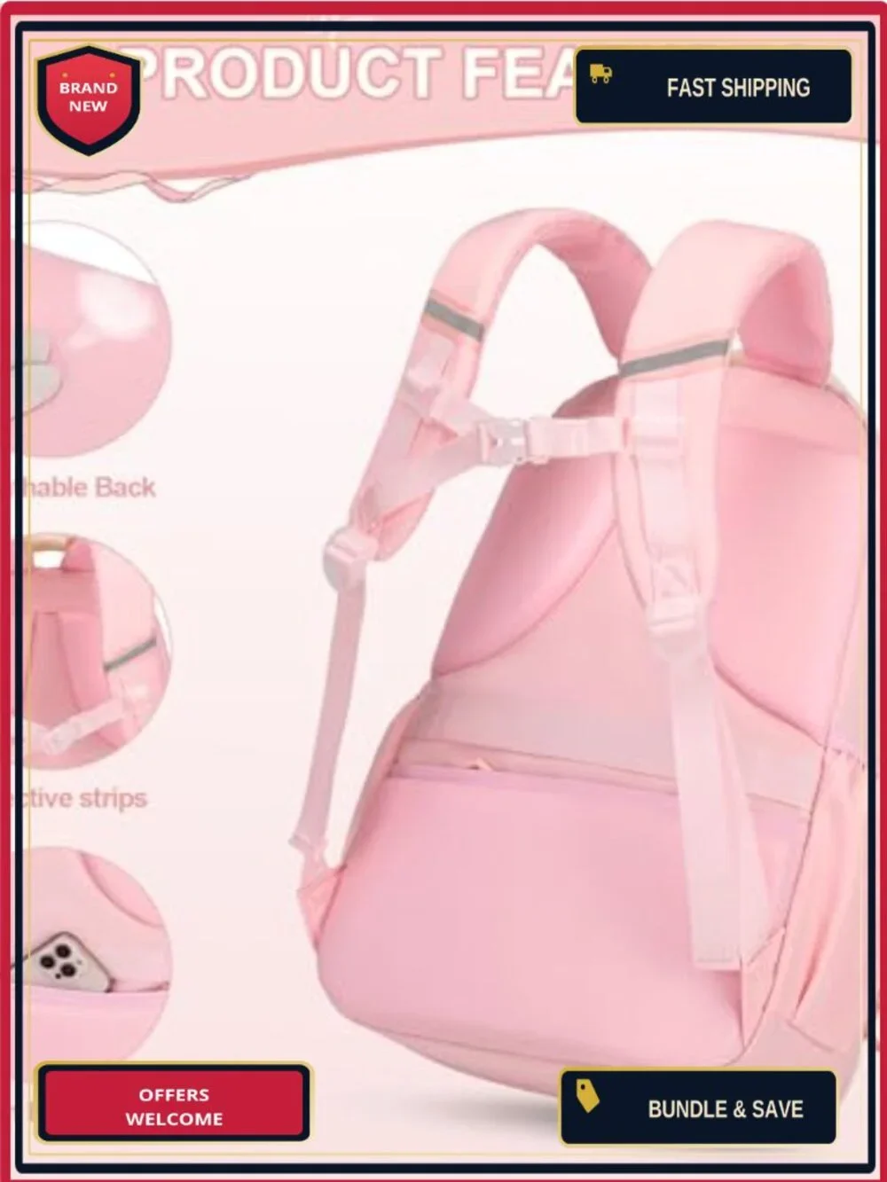 Kids Backpack Set with Lunch Bag and Pencil Case Waterproof